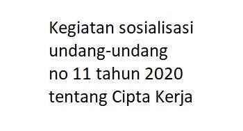 Kegiatan sosialisasi undang-undang no 11 tahun 2020 tentang Cipta Kerja