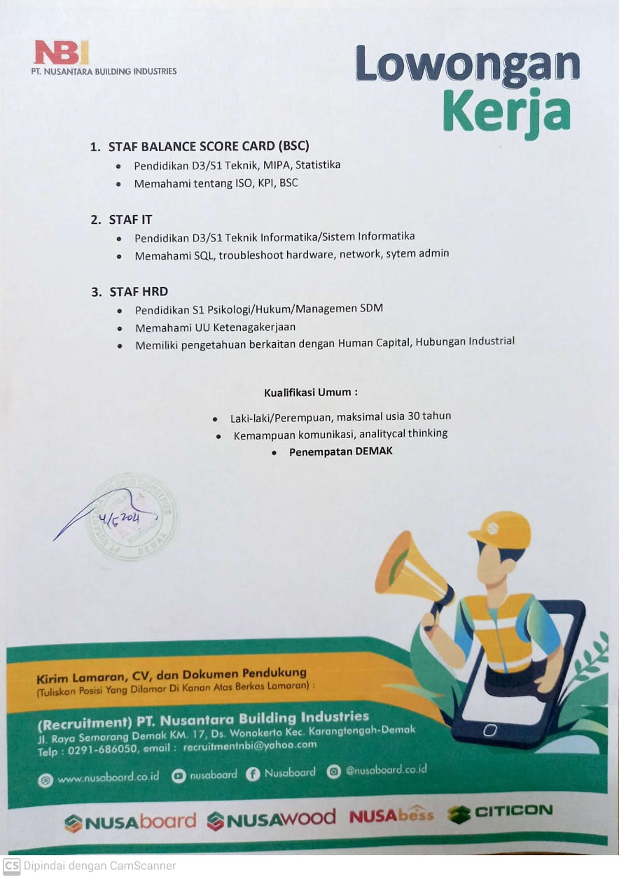 LOKER STAF BALANCE SCORE CARD, STAF IT, STAF HRD PT NBI