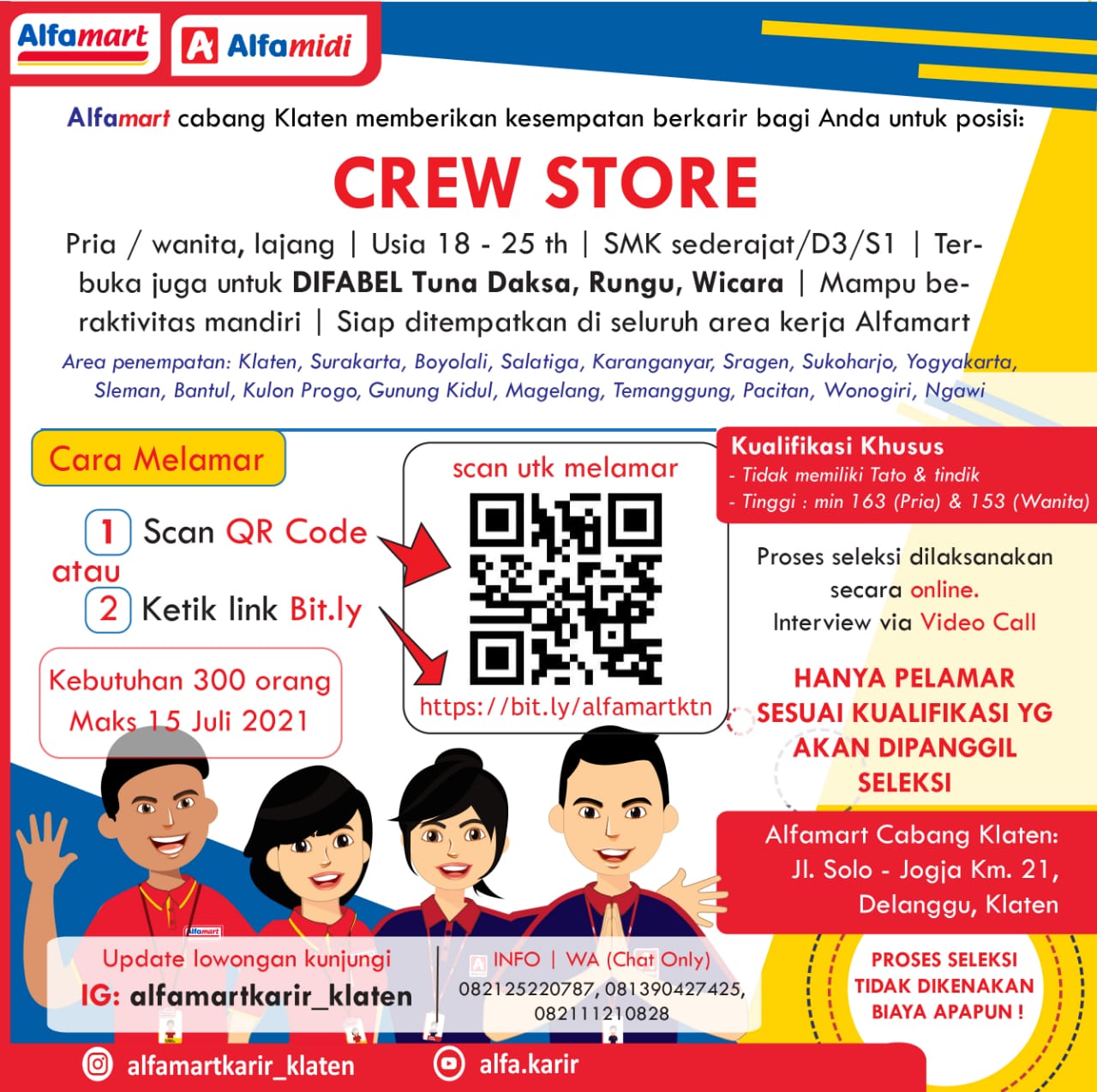 LOKER CREW STORE ALFAMART CABANG KLATEN