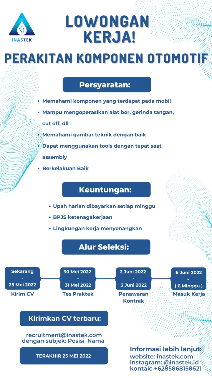 LOKER PERAKITAN KOMPONEN OTOMOTIF