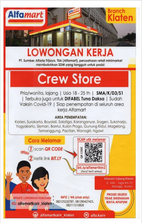 LOKER CREW STORE PT SUMBER ALFARIA TRIJAYA