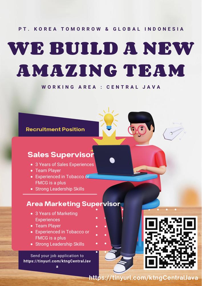 LOKER SALES SUPERVISOR & AREA MARKETING SUPERVISOR PT KTG