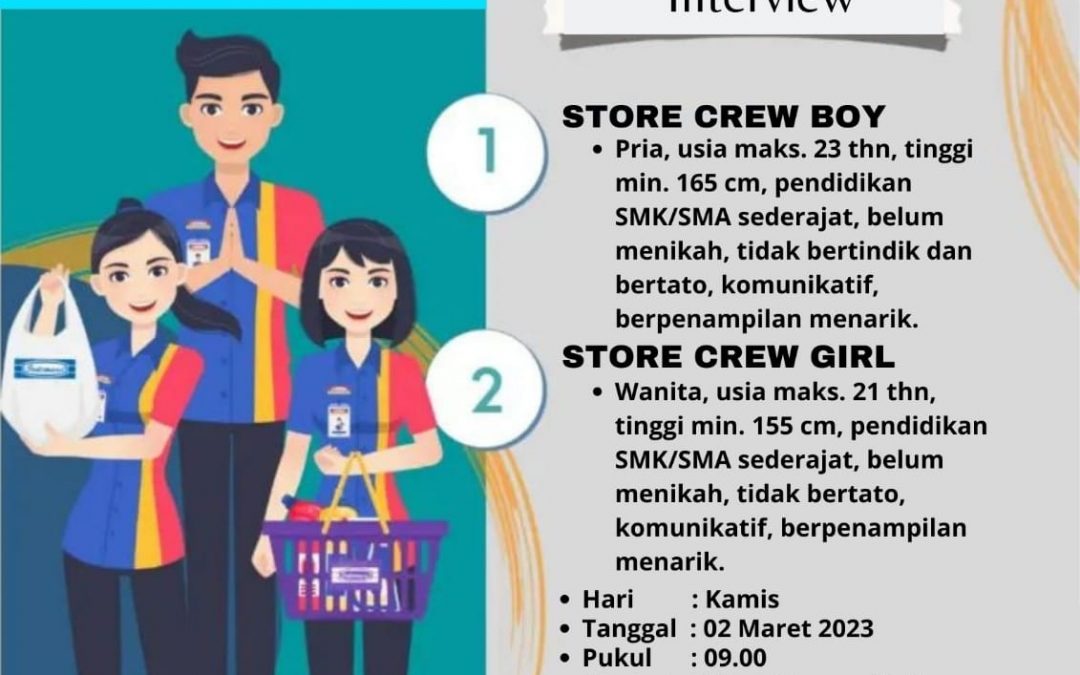Lowongan Store Crew Indomaret