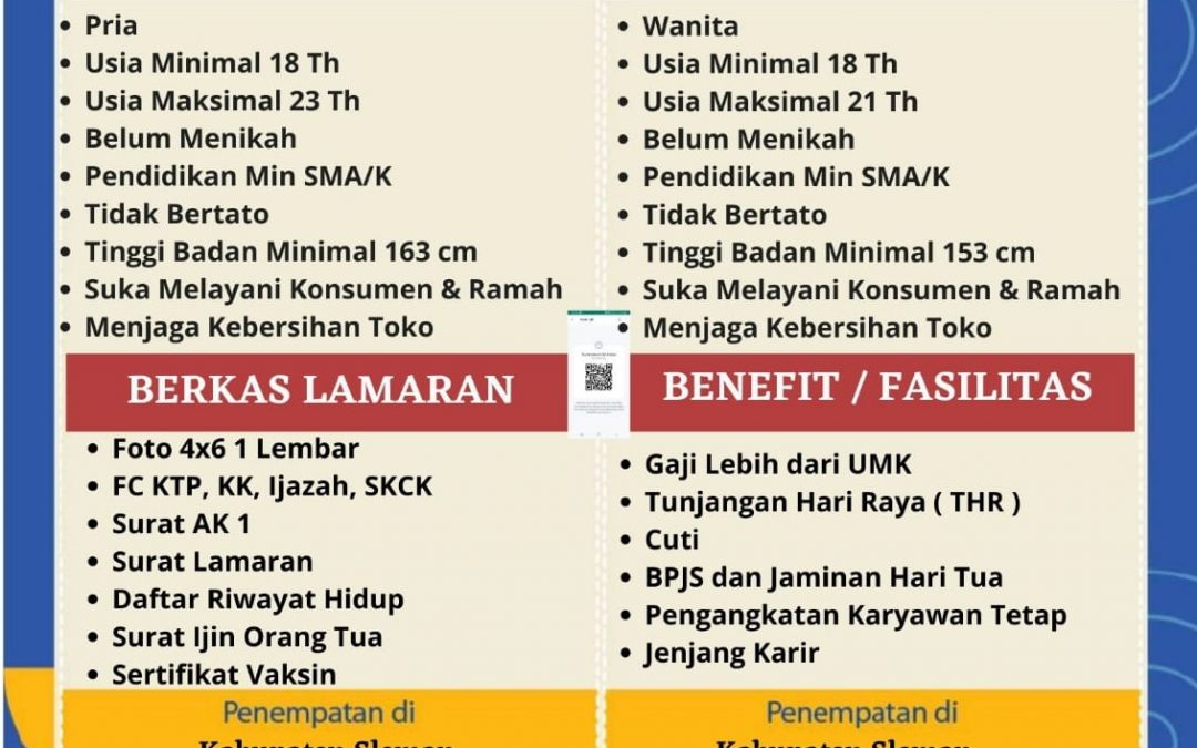 Walk In Interview “Store Crew” PT Indomarco Prismatama (Indomaret) di Disnaker Sleman