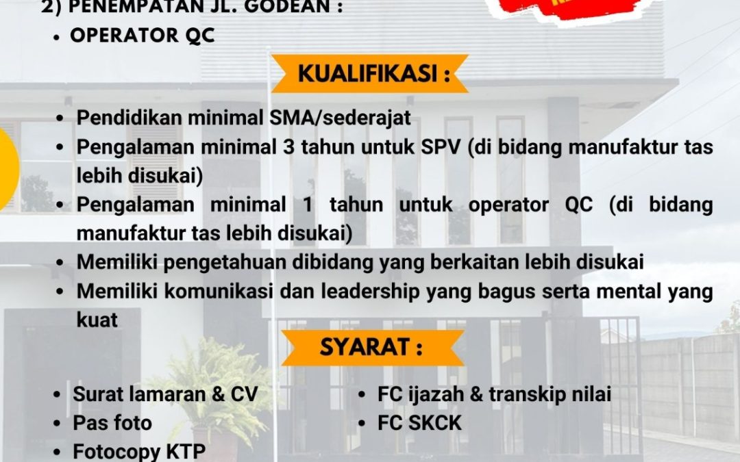 Lowongan PT Dewi Mahasadu