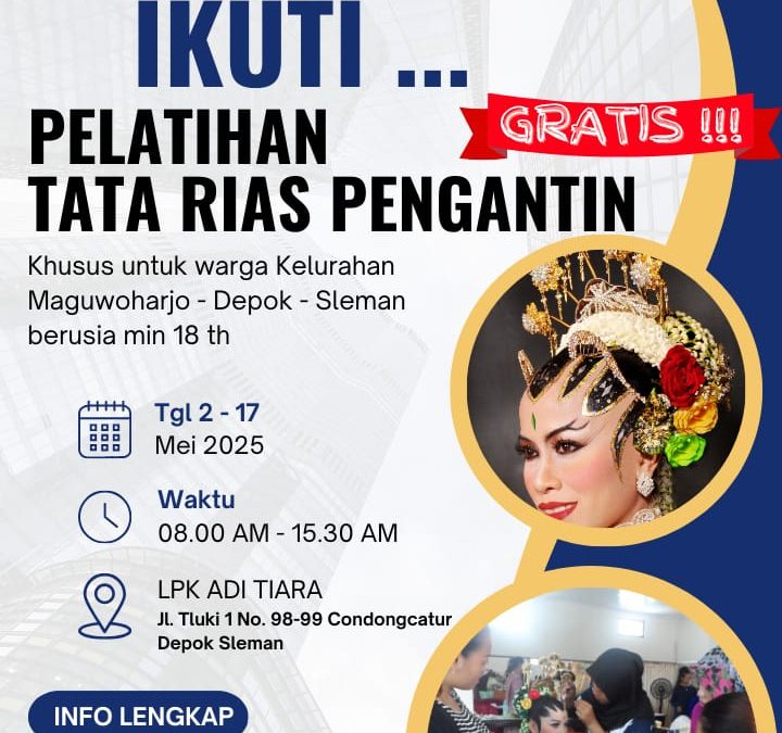 Dibuka Pendaftaran Pelatihan Tata Rias Pengantin di LPK Adi Tiara
