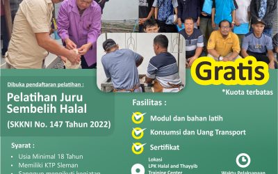 Dibuka Pendaftaran Pelatihan Juru Sembelih Halal di LPK Hallal & Thayyib Training Center
