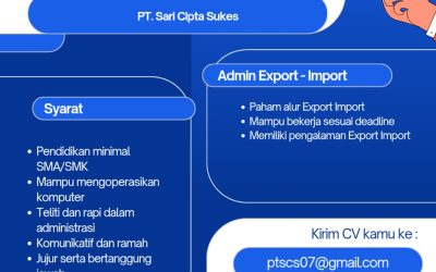 Lowongan Kerja PT Sari Cipta Sukses – Admin Export – Import