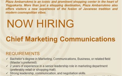 Lowongan Kerja Plaza Ambarrukmo – Chief Marketing Communications