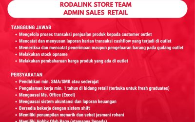 Lowongan Kerja Rodalink (Polygon Bikes) – Rodalink Store Team Admin Sales Retail
