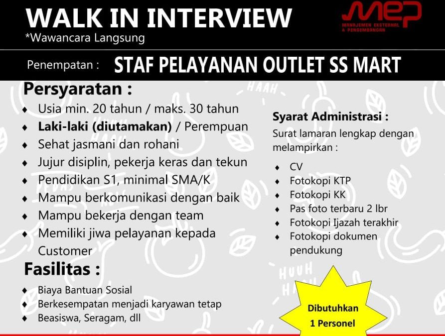 Walk In Interview Waroeng Spesial Sambal (SS) Group – Staf Pelayanan Outlet (SS Smart)
