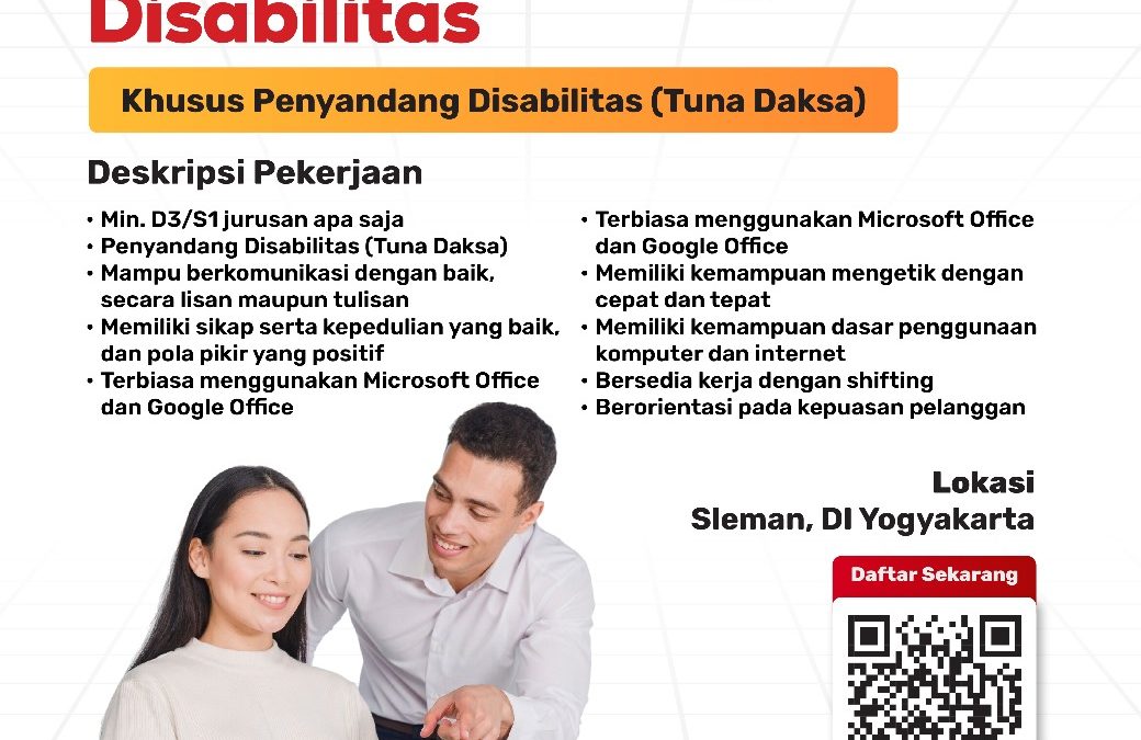 Lowongan Kerja Disabilitas PT Rajawali Berdikari Indonesia – Contact Center Agent Disabilitas