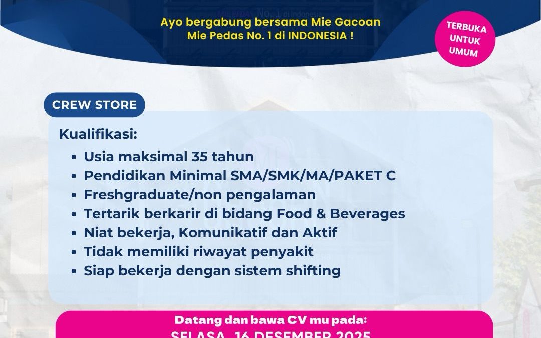 Walk In Interview PT Pesta Pora Abadi – Store Crew
