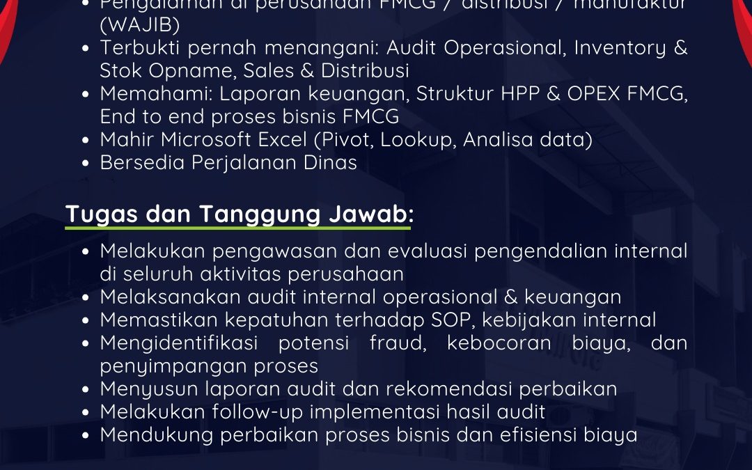Lowongan Kerja PT Mirota KSM – Internal Auditor, SR-Medical Representative, dan Event Activation Officer