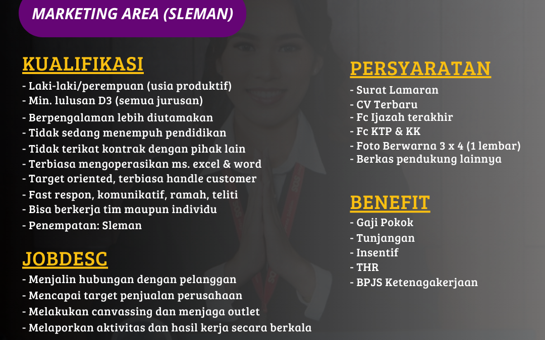 Lowongan Kerja Spirit Apparel – Marketing Area