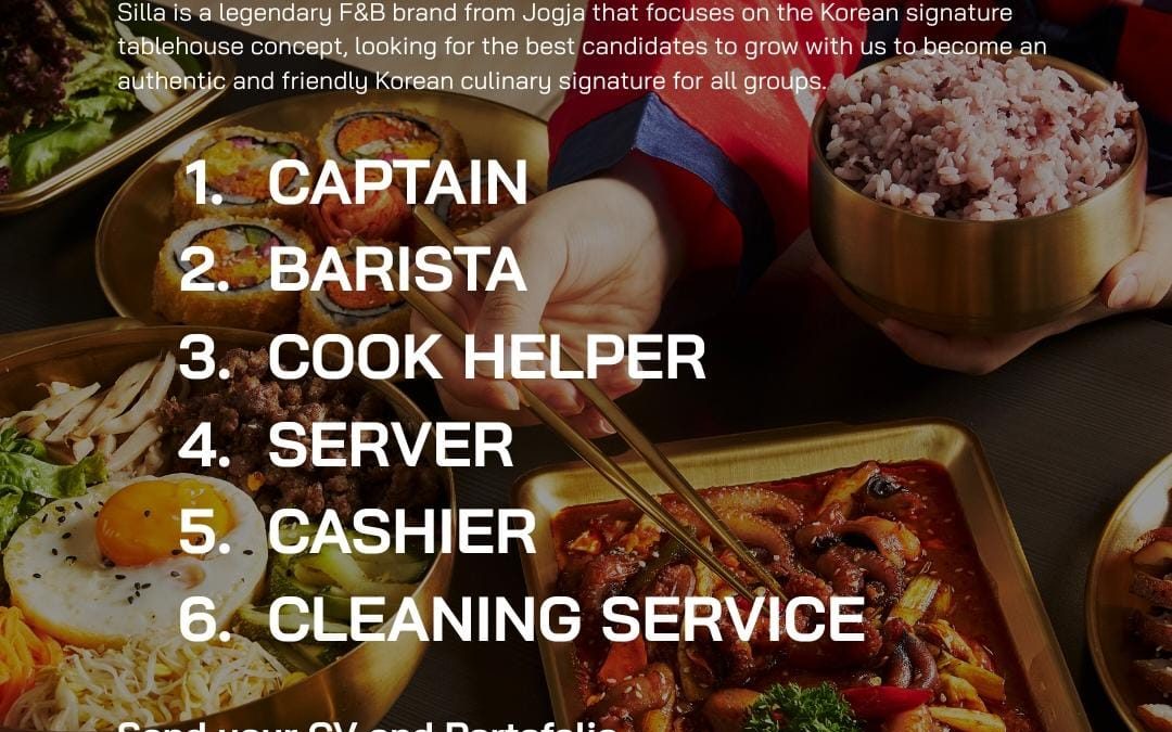 Lowongan Kerja Silla Resto – Captain, Barista, Cook Helper, Server, Cashier, dan Cleaning Service
