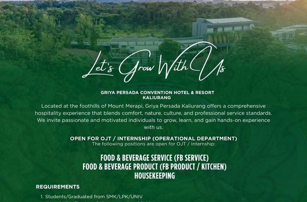 Lowongan Kerja Griya Persada Convention Hotel dan Resort – FB Services, FB Product, Housekeeping, Personal Trainer Gym dan Security