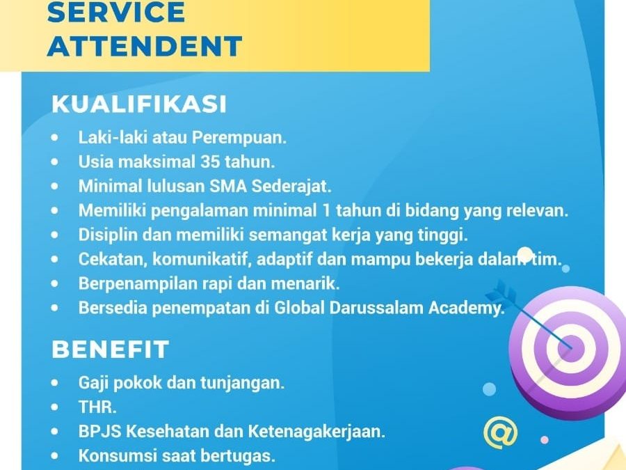 Lowongan Kerja Global Darussalam Academy (GDA) – Service Attendant