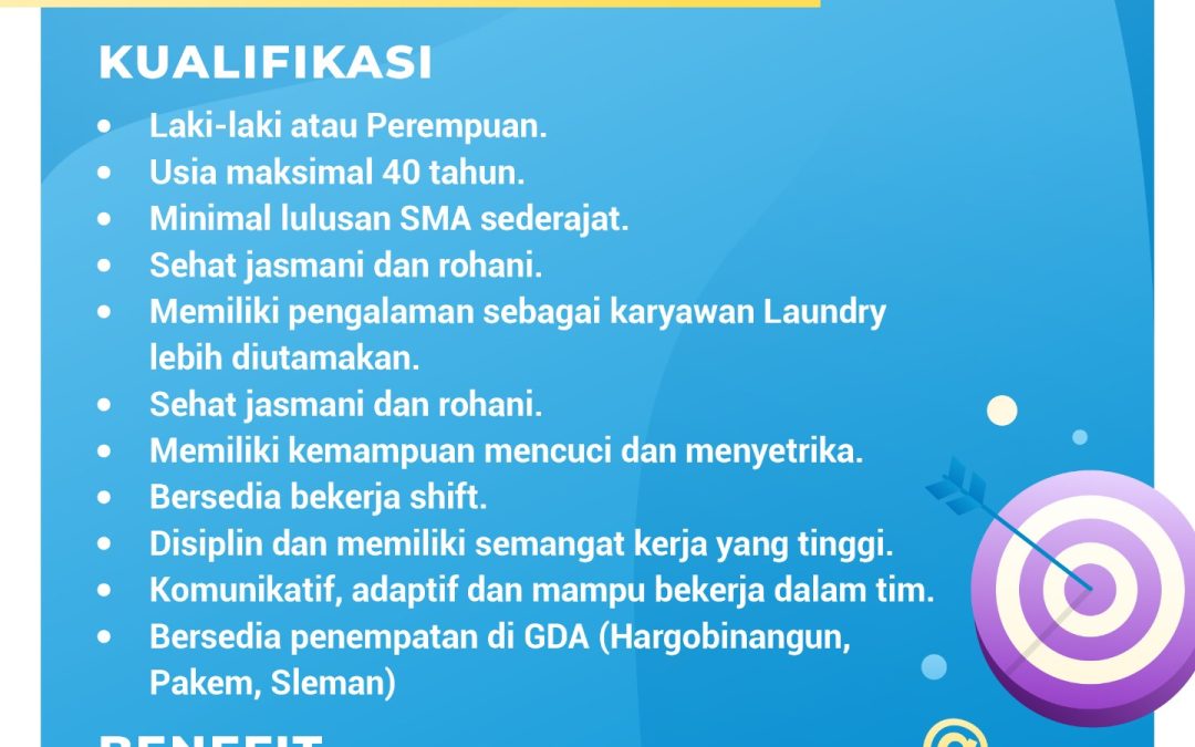 Lowongan Kerja Global Darussalam Academy (GDA) – Laundry Staff