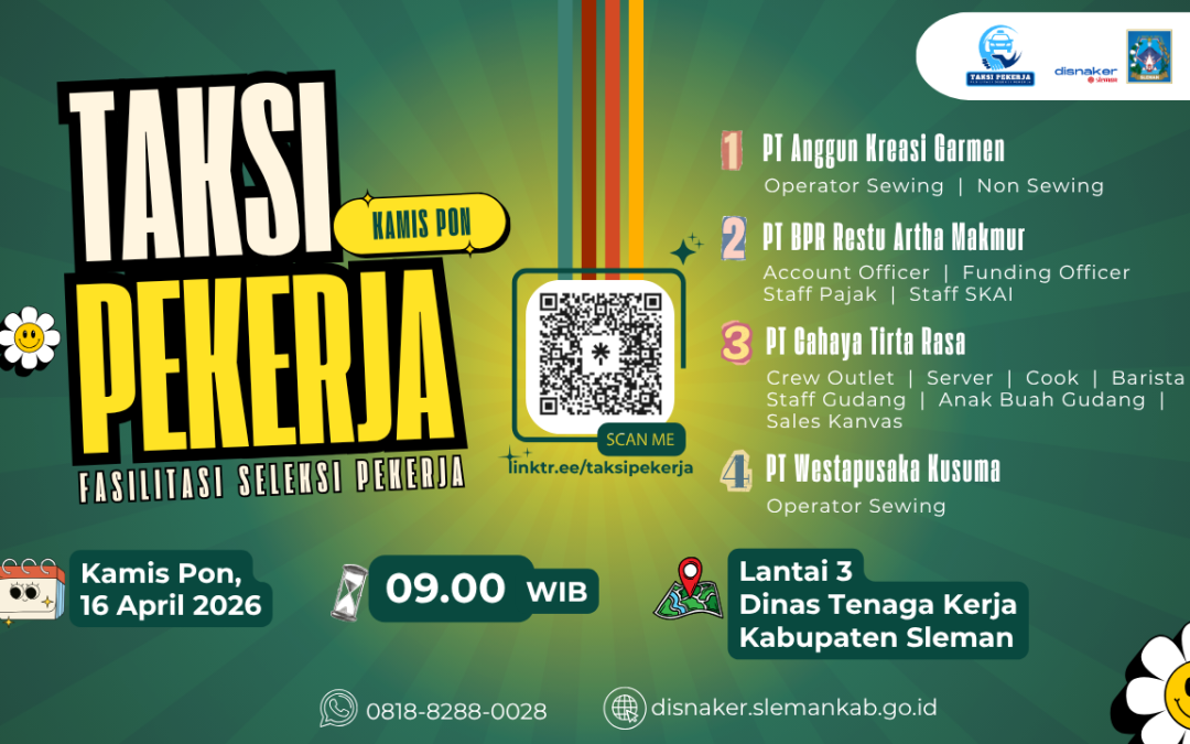 Info TAKSI PEKERJA – Fasilitasi Seleksi Pekerja APRIL 2026