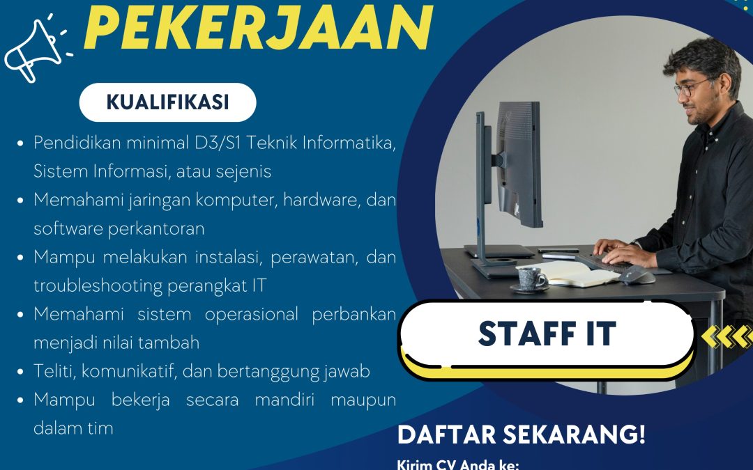 Lowongan Kerja PT BPR Bank Mulya Sejahtera – Staff IT