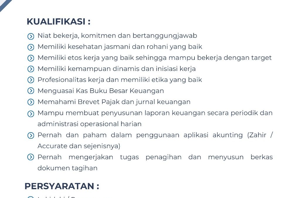 Lowongan Kerja PT IndoRaya Mitra Persada 168 – Staff Keuangan