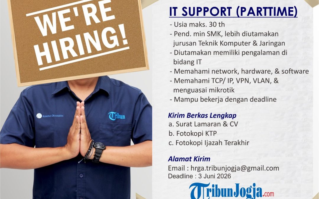 Lowongan Kerja Tribunjogja.com – IT Support (Parttime)
