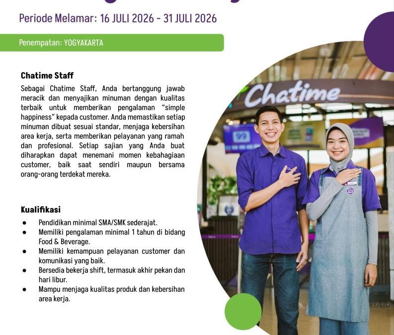 Lowongan Kerja Kawan Lama Group – Sales executive/Pramuniaga, Sales Engineer, Sales Project Manager, dan Chatime Staff