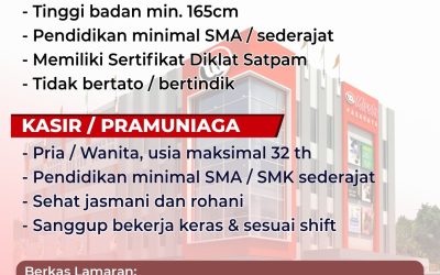 Lowongan Kerja Mirota Pasaraya – Security dan Pramuniaga/Kasir