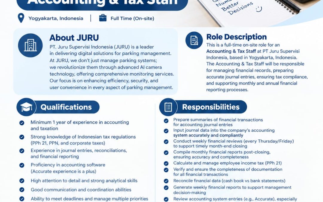 Lowongan Kerja PT Juru Supervisi Indonesia – Accounting & Tax Staff