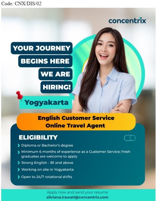 Lowongan Kerja Concentrix – English Customer Service (Online travel agent)