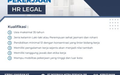 Lowongan Kerja PT IndoRaya Mitra Persada 168 – HR Legal