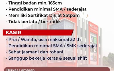 Lowongan Kerja Mirota Pasaraya – Security dan Pramuniaga/Kasir